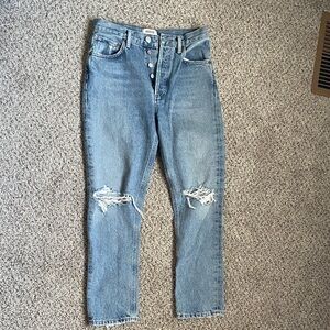 Agolde Riley High Rise Straight Crop in Escalate